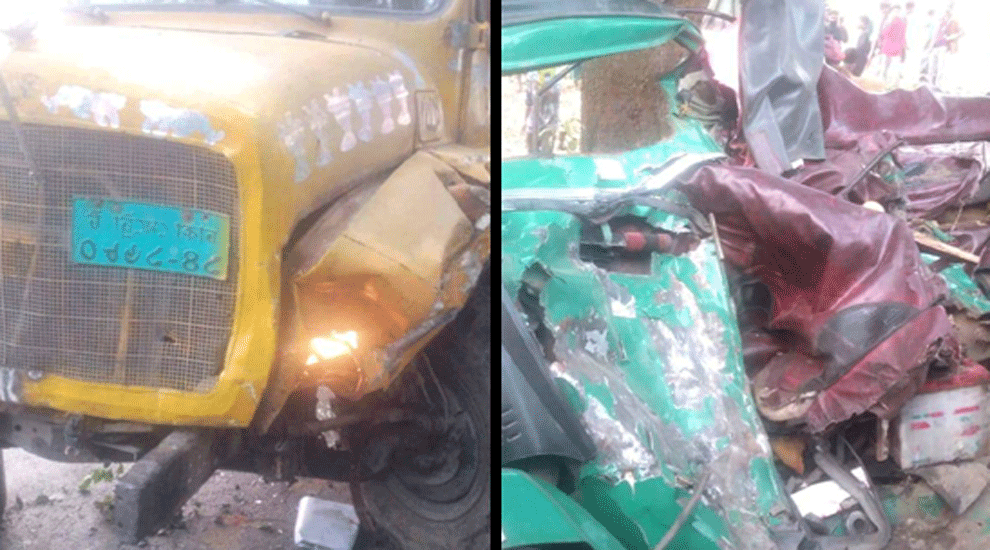 গোলাপগঞ্জে ট্রাক চাপায় প্রাণ গেল বিয়ানীবাজারের দুই অটোযাত্রীর