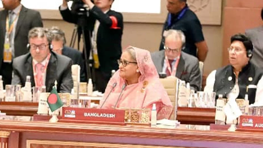 <span style='color:#333;font-size:18px;'>জি-২০ সম্মেলনে শেখ হাসিনা</span><br> সংকট মোকাবিলায় বৈশ্বিক সংহতি ও সমন্বিত পদক্ষেপ নিতে হবে