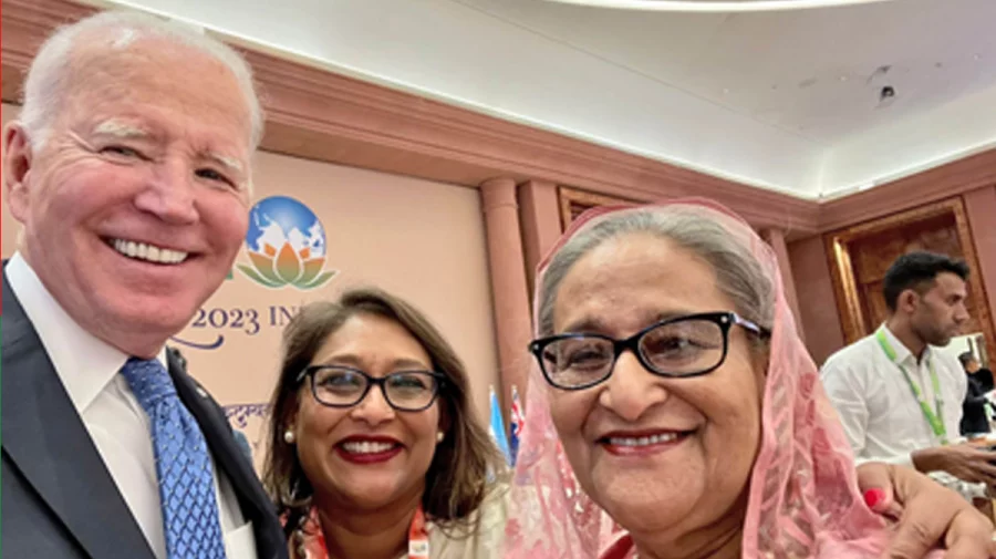 শেখ হাসিনার সঙ্গে সেলফি তুললেন জো বাইডেন