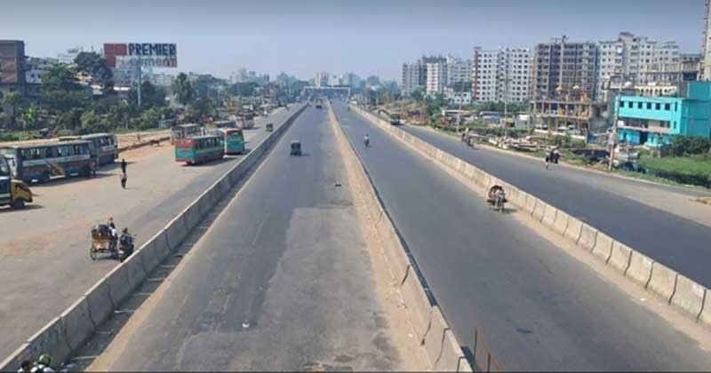 যানবাহন শূন্য ঢাকা-চট্টগ্রাম মহাসড়ক