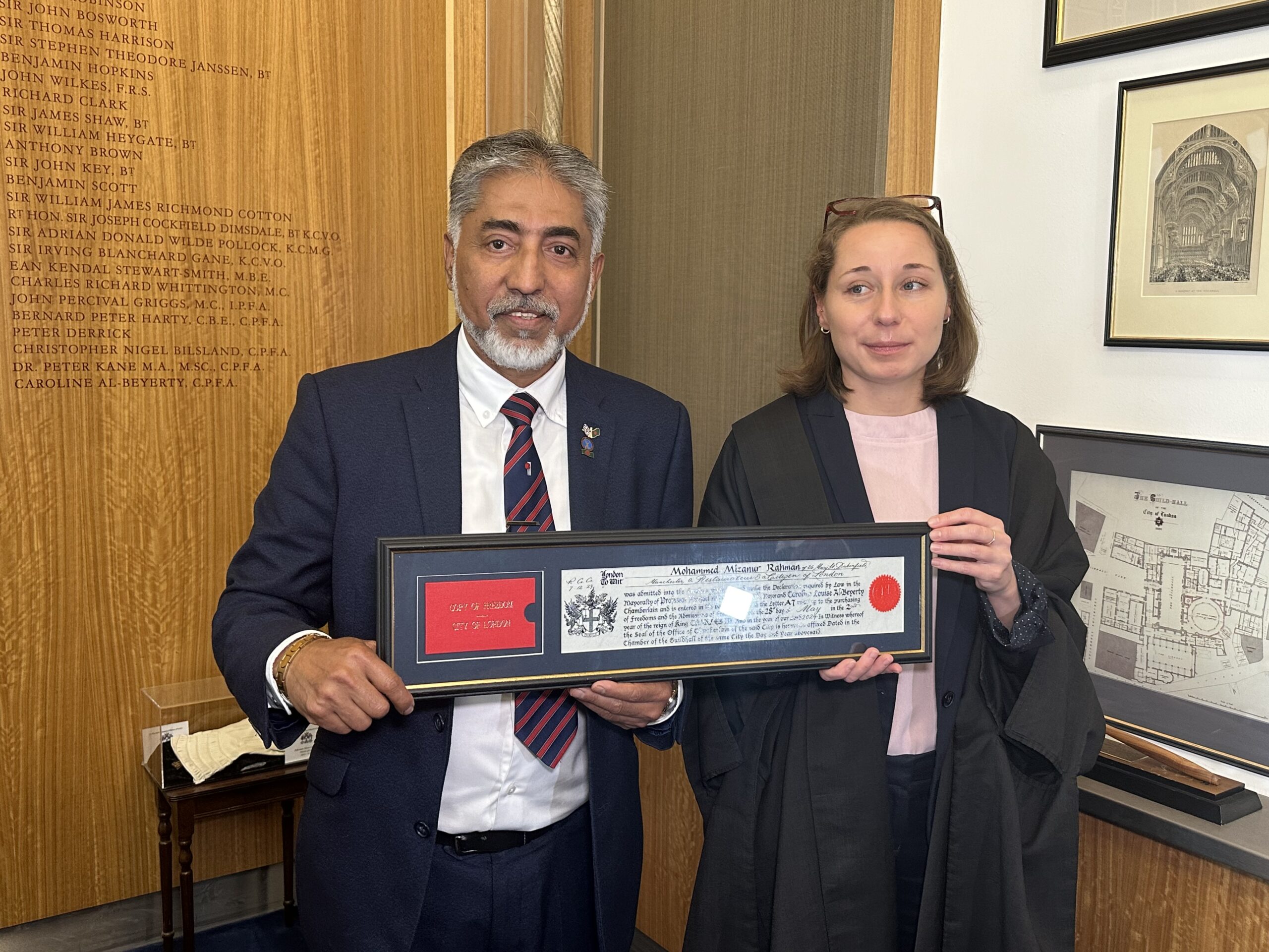 ফ্রিডম অফ দ্য সিটি অফ লণ্ডন এওয়ার্ডে ভূষিত মিজানুর রহমান মিজান 
