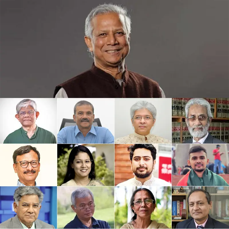 ১৭ সদস্যের উপদেষ্টা পরিষদে আছেন যারা