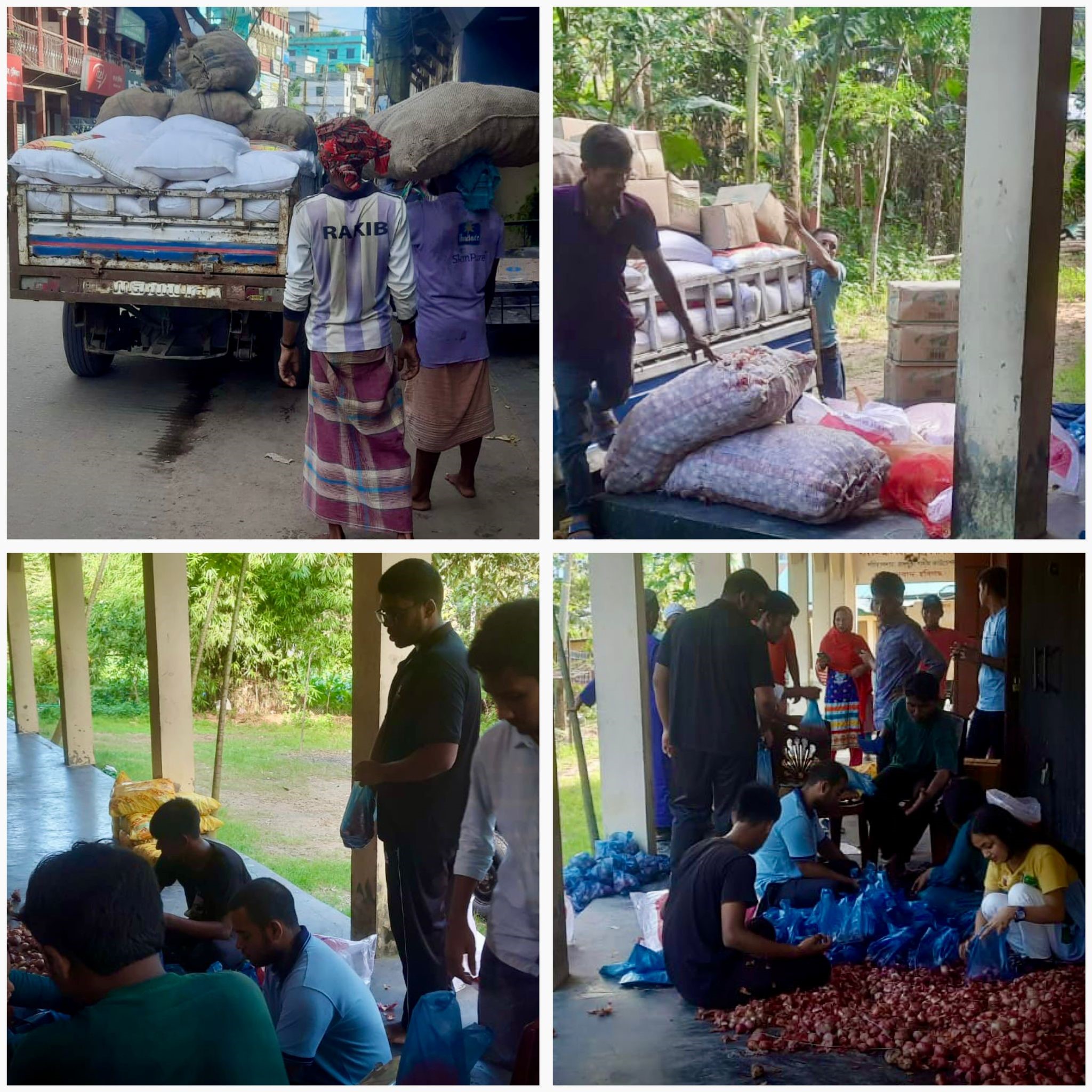 Bangladesh Probashi Kallyan Parishad distributes flood relief aid to the needy people of Hobiganj, Bangladesh.