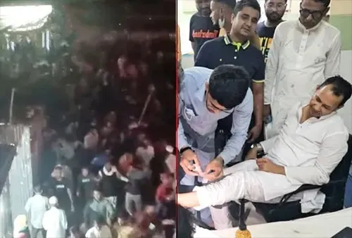 সুনামগঞ্জে রাতে টর্চ লাইট জ্বালিয়ে দুই গ্রামবাসীর মধ্যে সংঘর্ষ, এমপিসহ আহত ৫০